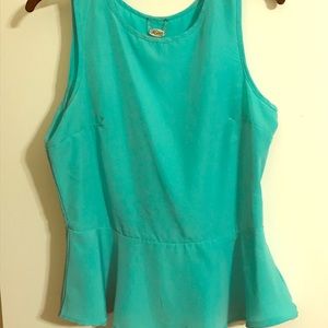 Teal peplum blouse